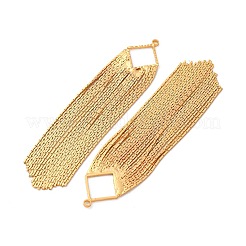 真鍮タッセル大きなペンダント  長持ちメッキ  ニッケルフリー  18KGP本金メッキ  59x13.5x1mm  穴：1.2mm&nbsp;KK-F898-22D-G