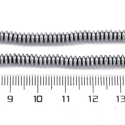 電気非磁性ヘマタイトビーズ連売り  ディスク  プラチナメッキ  4x1.5~2mm  穴：1mm  約250~252個/連  15.98''（40.6センチメートル）&nbsp;G-P571-B01-01E