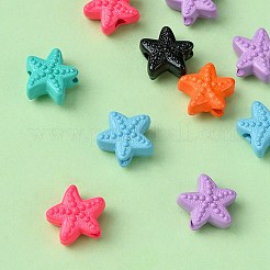 塗装合金ビーズをスプレー  ヒトデ  ミックスカラー  10.8x10.2x5.5mm  穴：2mm&nbsp;PALLOY-YW0001-61