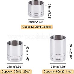 201ステンレスジガー  カクテルツール  ステンレス鋼色  38x31~56mm  インナーサイズ：36mm  容量：25~60ミリリットル  3個/セット&nbsp;TOOL-UN0001-04P