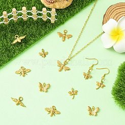 12個6スタイル304ステンレススチールペンダント  昆虫  ゴールドカラー  12~17x12~22x1.5~2.5mm  穴：1~2.5mm  2個/スタイル&nbsp;STAS-CJ0003-20