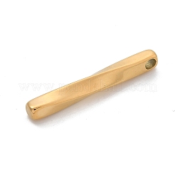 304ステンレスペンダント  ツイスト長方形チャーム  イオンプレーティング（ip）  ゴールドカラー  39.5x5x5.5mm  穴：3mm&nbsp;STAS-L281-008G