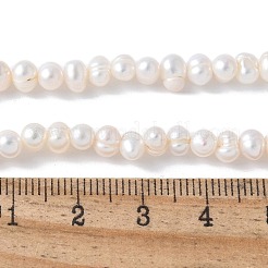 天然養殖淡水パールビーズ連売り  ポテト  フローラルホワイト  3.8~4.2mm  穴：0.6mm  約85~86個/連  13.31~13.5''（33.8~34.3センチメートル）&nbsp;PEAR-I007-07M-01