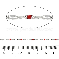 304ステンレススチールダップチェーン  エナメル  ハンダ付け  スプールで  18KGP本金メッキ  暗赤色  2mm&nbsp;CHS-H036-01P-09