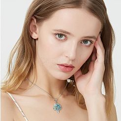 28個 7スタイル チャクラ合金 ヨーロピアンダングルチャーム  大きな穴のペンダント  天然および合成の宝石チップビーズ  ツリー  アンティークシルバー  28~38x24x3~5mm  穴：4~4.5mm  4個/スタイル&nbsp;G-FH0001-81