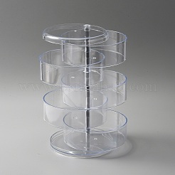 5層回転プラスチックジュエリー収納ボックス  ジュエリーオーガナイザーボックス  イヤリング ネックレス ブレスレット用の蓋付きディスプレイ トレイ  コラム  透明  11.5x21.2cm&nbsp;AJEW-WH0258-621C