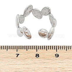 女性用304ステンレススチールオープンカフリング  オーバル  ステンレス鋼色  10mm  調整可能&nbsp;RJEW-A056-02P