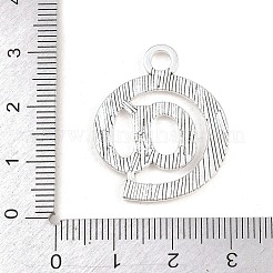 合金ペンダント  「@」記号のチャーム  アンティークシルバー  29x24x1.5mm  穴：2.3mm&nbsp;FIDN-B066-03A-AS
