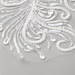 ポリエステル布パッチ  花  ホワイト  415x310x0.5mm&nbsp;PATC-WH0022-49B