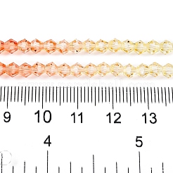 グラデーションカラーの焼き絵用塗料、ガラスビーズの束  多面カット  双円錐形  カラフル  6x5.5mm  穴：1.2mm  約44~47個/連  24.5~25cm&nbsp;LS-DGLA-A039-T6mm-A013