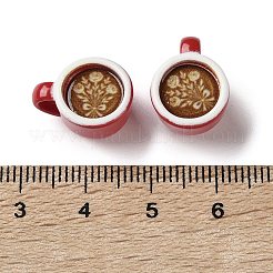 焼付塗装合金ペンダント  コー​​ヒーカップ  ファイヤーブリック  9x15x11.5mm  穴：4x2.5mm&nbsp;FIND-H059-01B