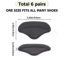 コットン製の耐摩耗性ヒールグリップ  粘着式ヒールパッド  ブラック  49x88x6mm&nbsp;FIND-WH0191-11B