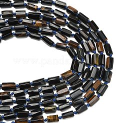 染色された天然ブルータイガーアイビーズ連売り  ファセット列  13~14x7~10x6~9mm  穴：1.2mm  約22~23個/連  15.75''~15.94''（40~40.5センチメートル）&nbsp;GG-CBA295D-01