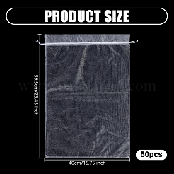 オーガンジー包装用巾着袋50個  長方形  ホワイト  40x60x0.1cm&nbsp;ABAG-DR0001-11B