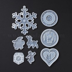 手作り風鈴作りキット  クリスマステーマ  シリコンモールド入り  ナイロンモノフィラメント釣り糸  プラスチックビーズ  アルミチューブ  ミックスカラー  10~198x0.2~166x0.2~11.5mm&nbsp;DIY-D070-04P