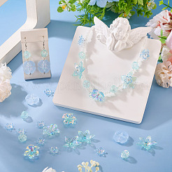 DIYファインディングキット  花のアクリルビーズキャップとビーズを含む  ライトブルー  11.5~25.5x11.5~28x3~7mm  穴：1.5~2.5mm  120個/セット&nbsp;DIY-TA0014-27