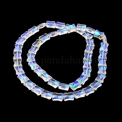 透明電気メッキガラスビーズ連売り  虹メッキ  竹の共同  クリアAB  12x10x5.5mm  穴：1mm  約49個/連  24.02''（61センチメートル）&nbsp;EGLA-H103-AB03