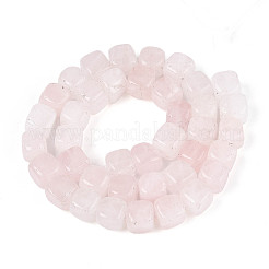 天然石ローズクォーツビーズ連売り  キューブ  8~10x8~10x8~10mm  穴：1.2mm  約38~39個/連  14.76~15.47''（37.5~39.3センチメートル）&nbsp;G-T139-91