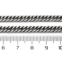 4.5mm 201 ステンレススチール キューバンリンクチェーンネックレス  ガンメタ色  23.94インチ（60.8cm）&nbsp;NJEW-Q013-14C