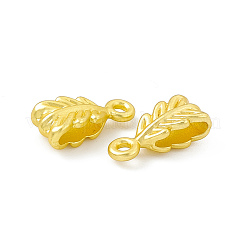 ラックメッキ合金チューブベイル  ループベイル  葉  カドミウムフリー＆鉛フリー＆ニッケルフリー  マットゴールドカラー  14.5x6.5x4.5mm  穴：1.6mm  内径：2.5x6.5mm&nbsp;FIND-G045-31MG