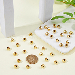 真鍮ビーズ80個  ラウンド  ゴールドカラー  7.5x7mm  穴：2.3mm&nbsp;KK-DC0004-46