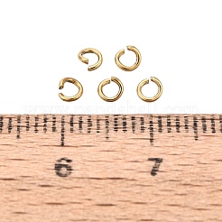304ステンレススチールオープン丸カン  イオンプレーティング（ip）  長持ちメッキ  ラウンド  18KGP本金メッキ  3x0.6mm  内径：2mm  22ゲージ  約160個/袋&nbsp;STAS-Q113-3x0.6mm-02G