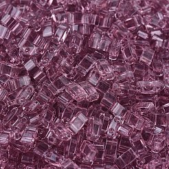 MIYUKIハーフティラビーズ  日本製シードビーズ  2の穴  （htl142)トランスペアレントスモーキーアメジスト  5x2.3x1.9mm  穴：0.8mm  約12500個/500g&nbsp;SEED-MY05-HTL0142