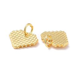 真鍮製チャーム  丸カン付き  カドミウムフリー＆鉛フリー  ハート  18KGP本金メッキ  10x12x1mm  穴：3mm&nbsp;KK-G418-20G