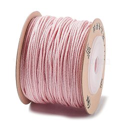 ポリエステルツイストコード  ラウンド  DIYのジュエリーには  ピンク  1mm  約49.21ヤード（45m）/ロール&nbsp;OCOR-G015-01A-37