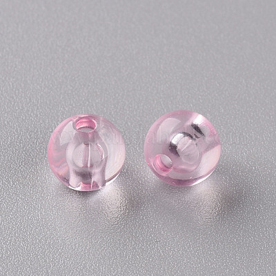 透明なアクリルビーズ  ラウンド  ピンク  8x7mm  穴：2mm  約1745個/500g&nbsp;MACR-S370-A8mm-702-1