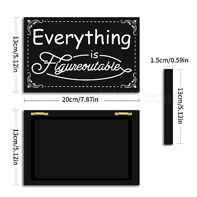 Mdf吊り壁装飾  長方形  言葉  130x200x15mm&nbsp;HJEW-WH0030-024-1