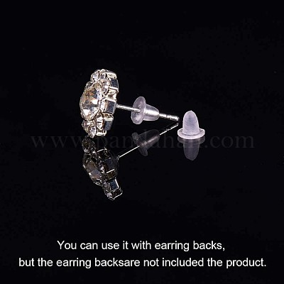 プラスチック製ピアスキャッチ  ピアスバックキャッチ  透明  4x3.5x3.5mm  穴：0.7mm&nbsp;E374Y-1-1