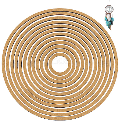 MDFシートリング12個  淡い茶色  301x4.5mm  内径：285mm&nbsp;AJEW-WH0816-273-1