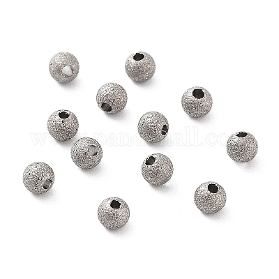 チタンビーズ  ラウンド  テクスチャ  ステンレス鋼色  3x2.8mm  穴：1mm&nbsp;STAS-R224-02A-P-1