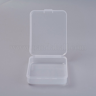 プラスチックビーズ収納ケース  長方形  透明  11.95x9.3x2.85cm  内径：11.05x8.9のCM&nbsp;CON-L013-04-1
