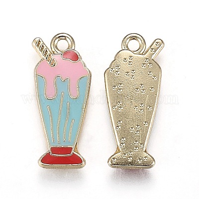 ライトゴールドメッキ合金ジュエリーエナメルペンダント アイス