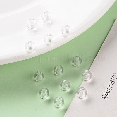 透明なアクリルビーズ  ラウンド  透明  6x5mm  穴：1.8mm  約4400個/500g&nbsp;MACR-S370-A6mm-205-1