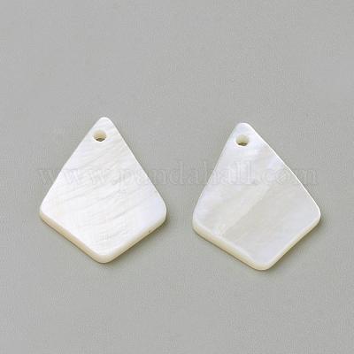 淡水シェルペンダント  菱形  貝殻色  18~20x14~15x2mm  穴：1.5mm&nbsp;BSHE-S620-06-1
