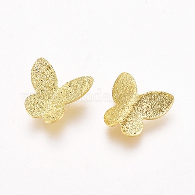 合金カボション  蝶  ゴールドカラー  7.5x7.5x2mm&nbsp;PALLOY-WH0068-09A-G-1