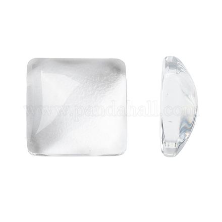 無色透明ガラスの正方形のカボション  10x4mm&nbsp;GGLA-A001-10mm-1