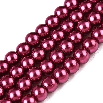 ベーキングペイント、ガラスパールビーズの連  パールカラーの  ラウンド  カメリア  3~4mm  穴：0.5mm  約195個/連  23.6インチ&nbsp;HY-Q003-3mm-14-1
