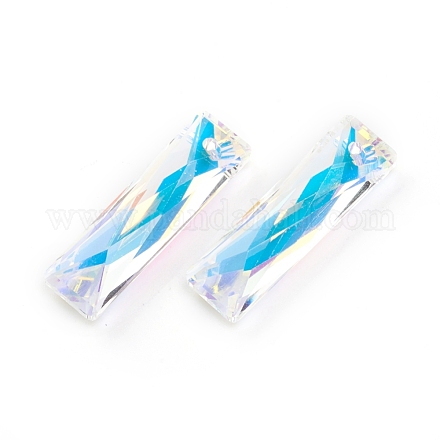 ガラスチャーム  多面カット  長方形  クリスタルAB  25x7x5mm  穴：1.4mm&nbsp;RGLA-G077-I01-001AB-1