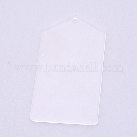 透明アクリルの大きなペンダント  長方形  透明  90x49.5x3mm  穴：3mm&nbsp;TACR-WH0001-32B-1