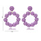 Raffia Stud Dangle Earrings, Ring, Medium Orchid, 60x50mm