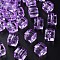 Transparent Acrylic Beads, Square, Medium Orchid, 13x12.5x12.5mm, Hole: 3.5mm, about 162pcs/500g