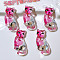 Transparent Resin Cabochons, with Paillette, Cat Shape, 35x22mm