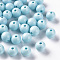 Opaque Acrylic Beads, Round, Sky Blue, 10x9mm, Hole: 2mm, about 940pcs/500g