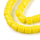 オペークソリッドガラスビーズ連売り  コラム  きいろ  5~5.5x4~4.5mm  穴：1.4mm  約95~99個/連  15.28インチ〜39.3インチ（38.8~39.3cm）&nbsp;X-GLAA-N047-09-F03-3