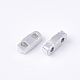 電気メッキ不透明ガラスシードビーズ  2穴  長方形  プラチナメッキ  4.5~5x2x1.3~1.5mm  穴：0.5~0.8mm&nbsp;SEED-S023-20A-03-2