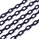 ABSプラスチックアズキチェーン  オーバル  ブラック  13x7~7.5x2mm  約15.35~15.74インチ（39~40cm）/連&nbsp;KY-E007-01B-1